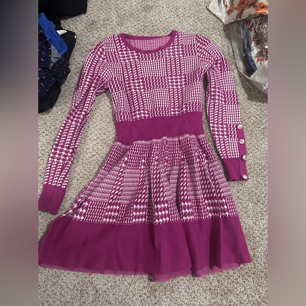 Shein sweater fuchsia dress